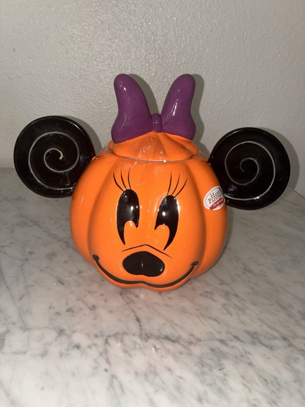 Disney Minnie Mouse Pumpkin Ceramic Cookie Treat Jar Holder Zrike Brands New